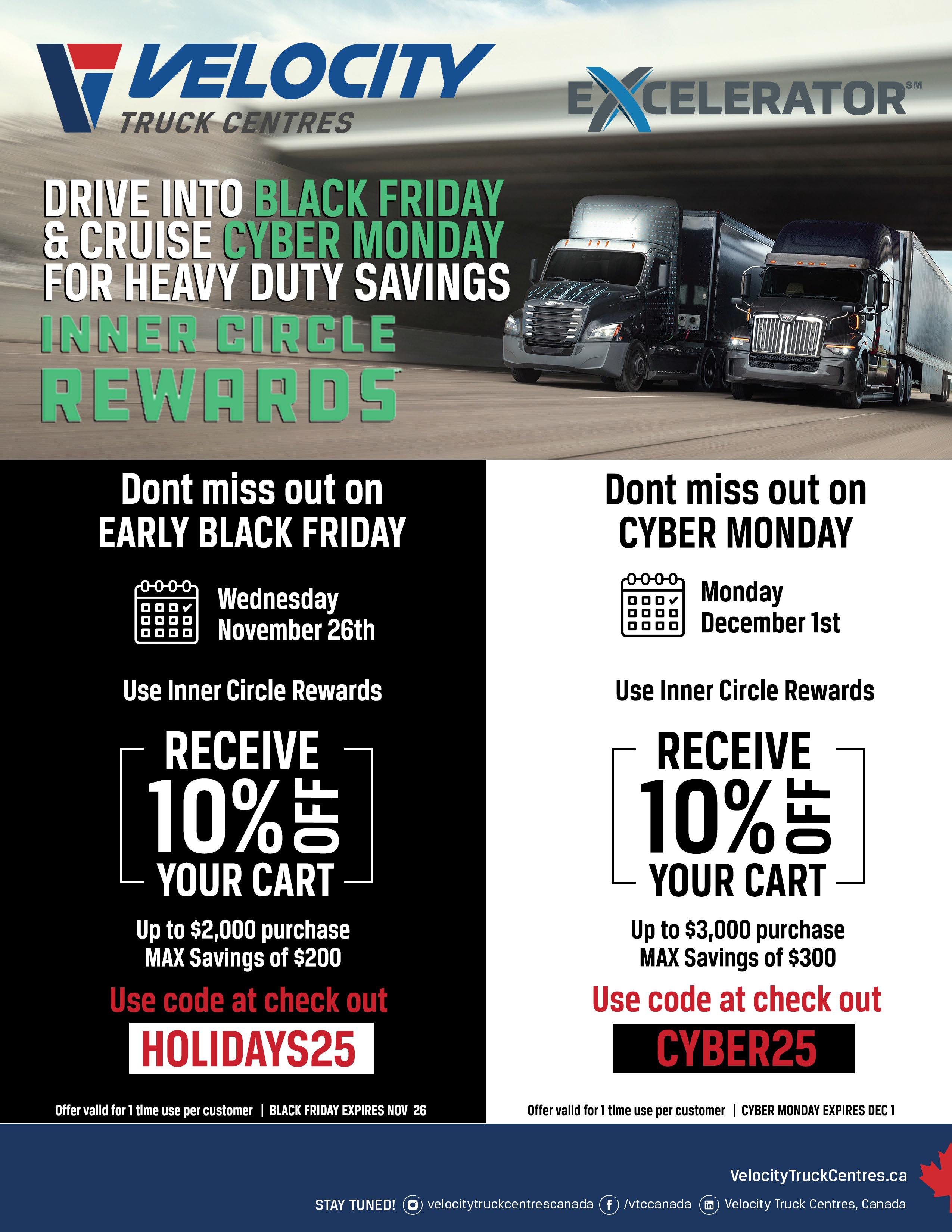 Black Friday / Cyber Monday Excelerator Deals