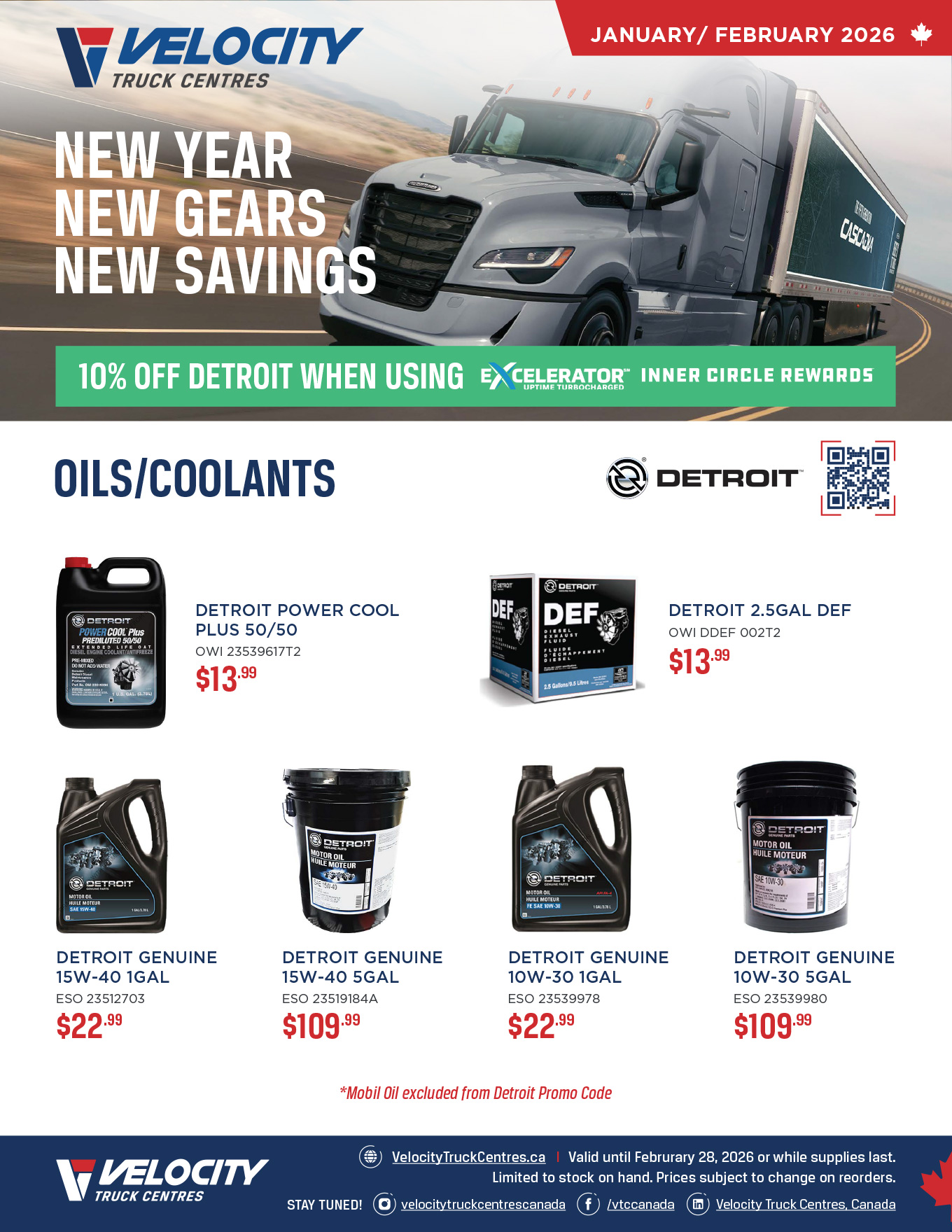 January / February Parts Specials
